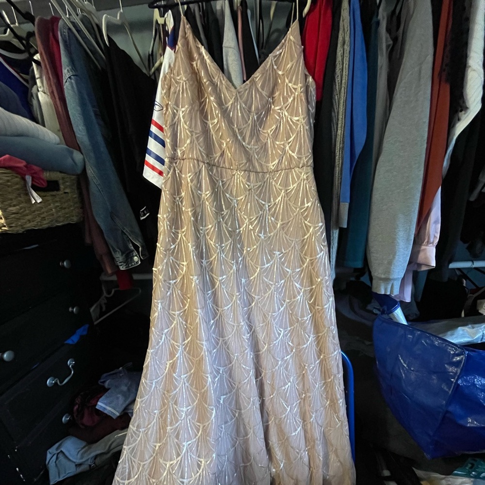 Rose gold Sorella Vita bridesmaids gown